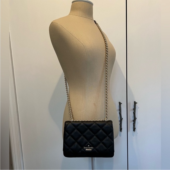 Kate Spade crossbody bag black with gold chain - Picture 2 of 15
